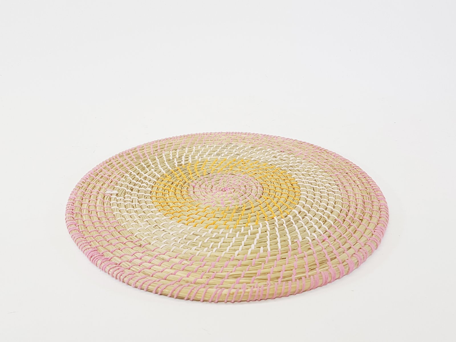 Individual Redondo Rattan Rosado