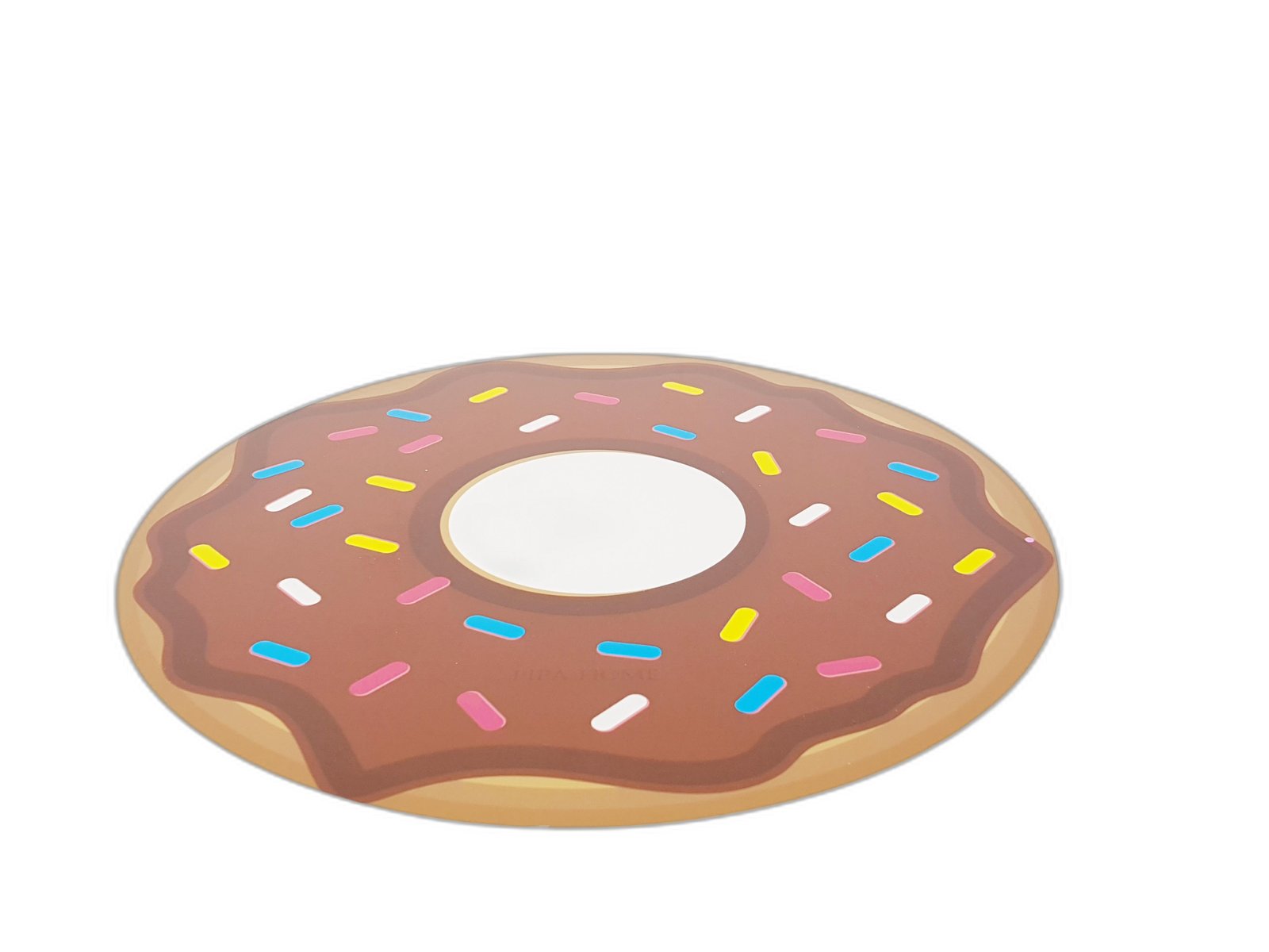 Individual Redondo Dona Café Claro Con Café Oscuro Chispas Colores