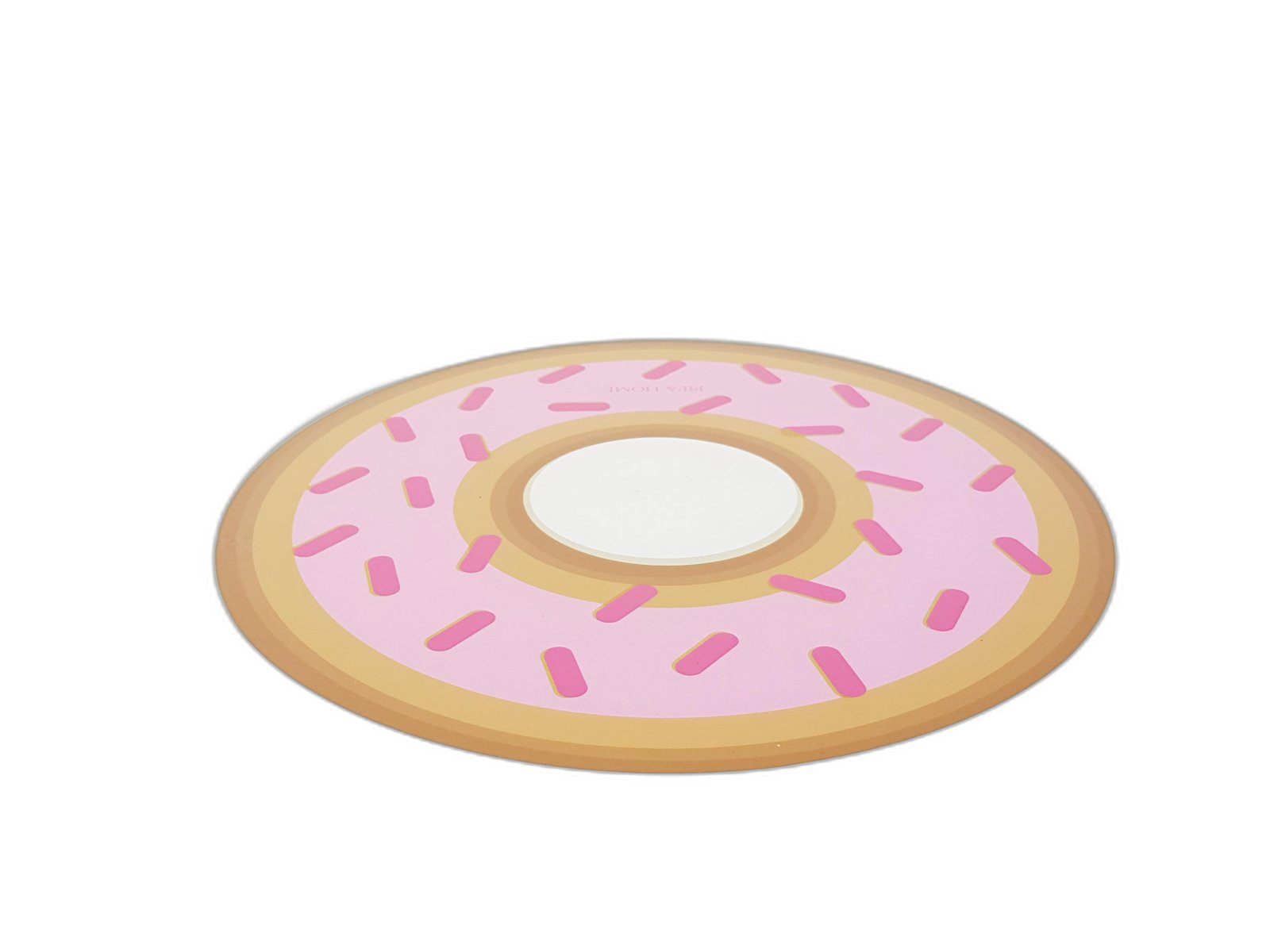 Individual Redondo Dona Rosado Claro Con Café Chispas Rosadas