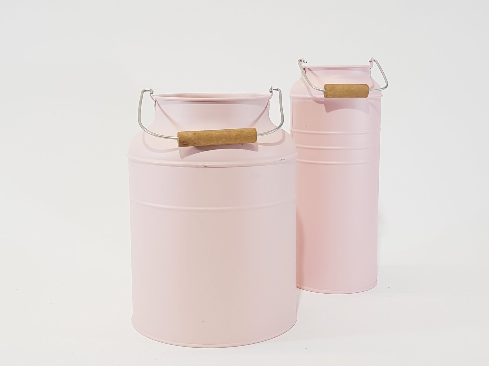 Lechera Metal Rosada Con Cilindro