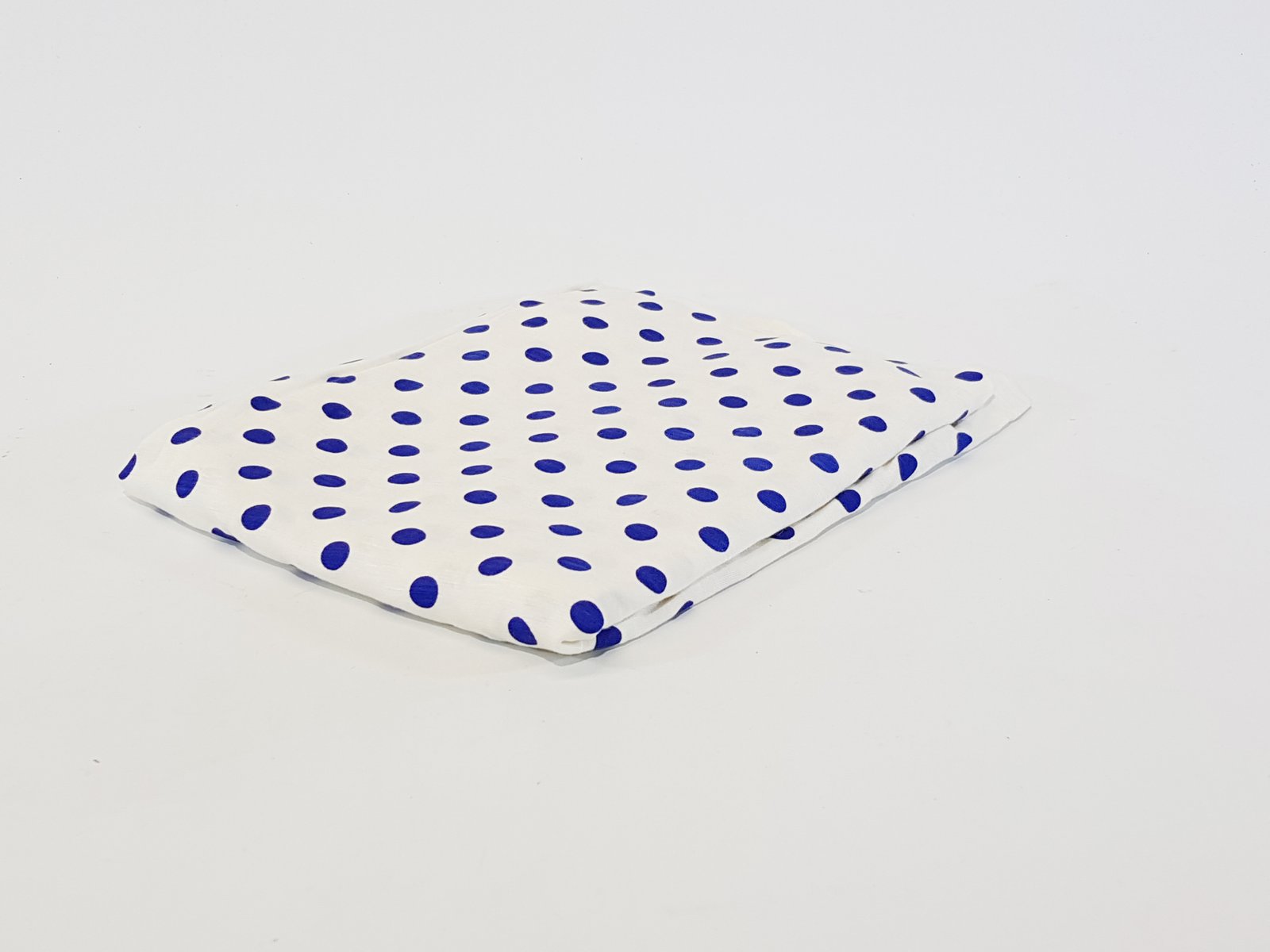 Mantel Blanco Bolitas Azules Pequeno 1.85 Largo X 1.25 Ancho