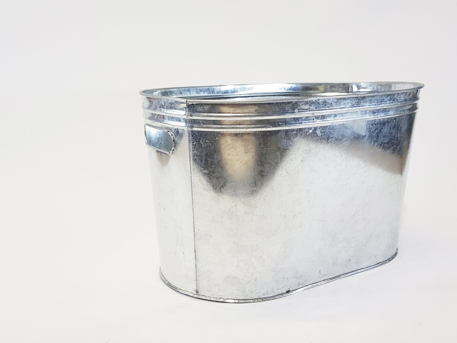 Matero Alargado Latón Plateado Agarraderas Huecas Grande