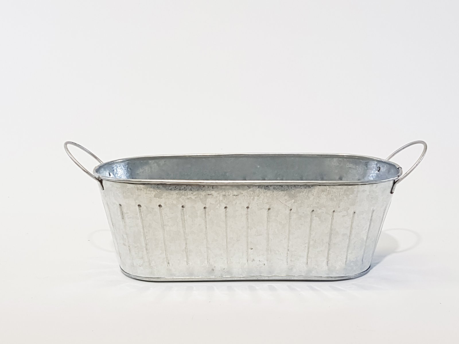 Matero Alargado Latón Plateado Rayada Agarraderas