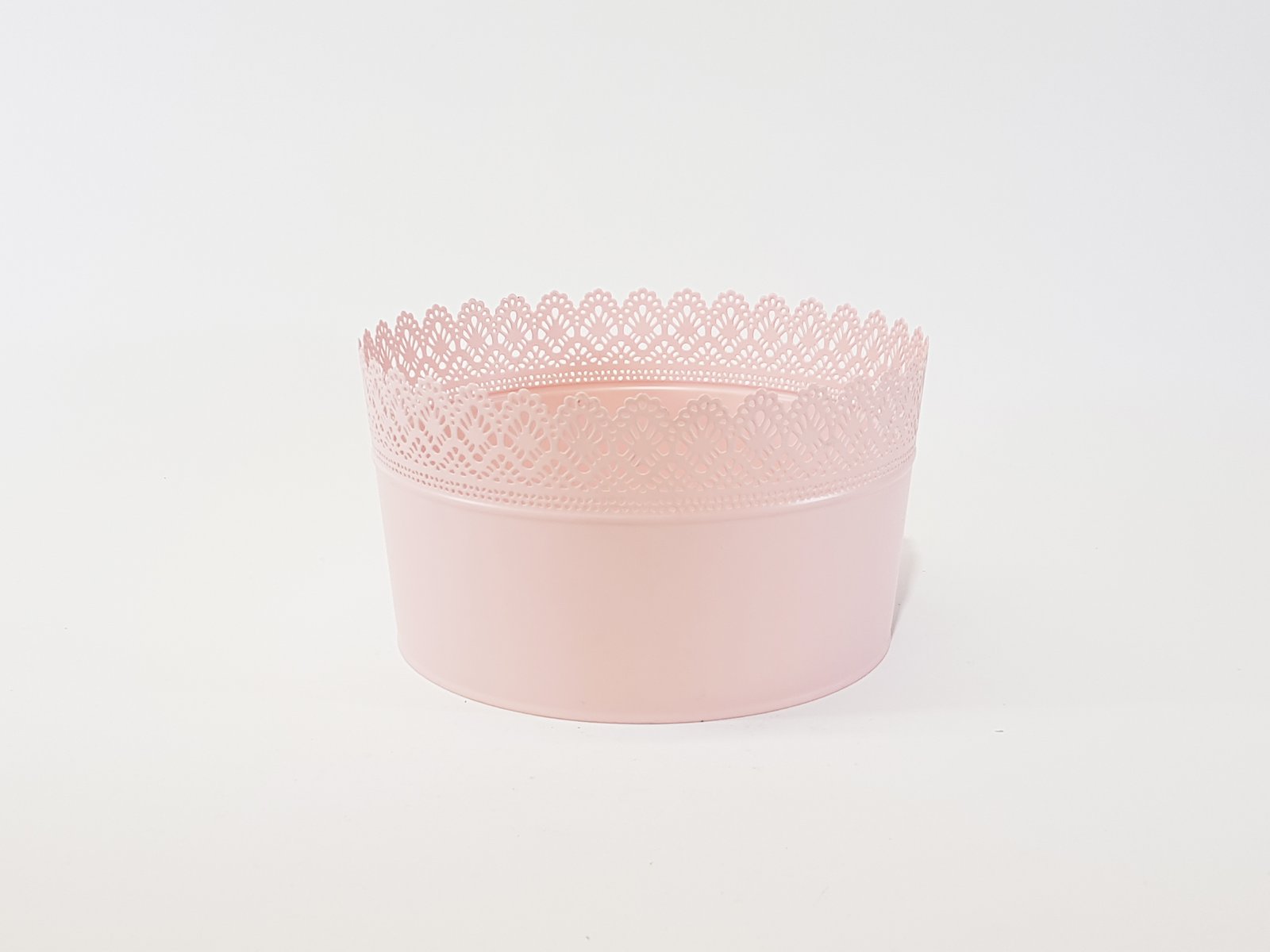 Matero Borde Encaje Rosado Grande Redondo