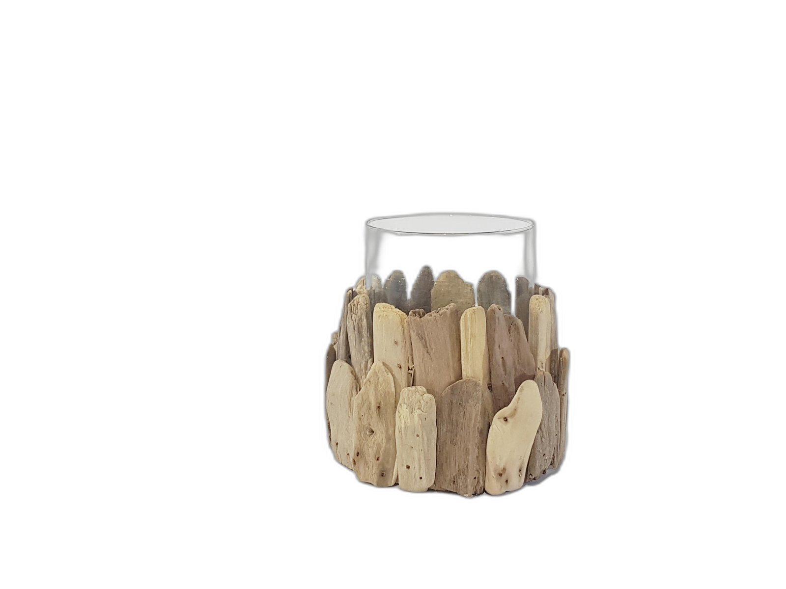 Matero Madera Redondo Palillos Con Vidrio