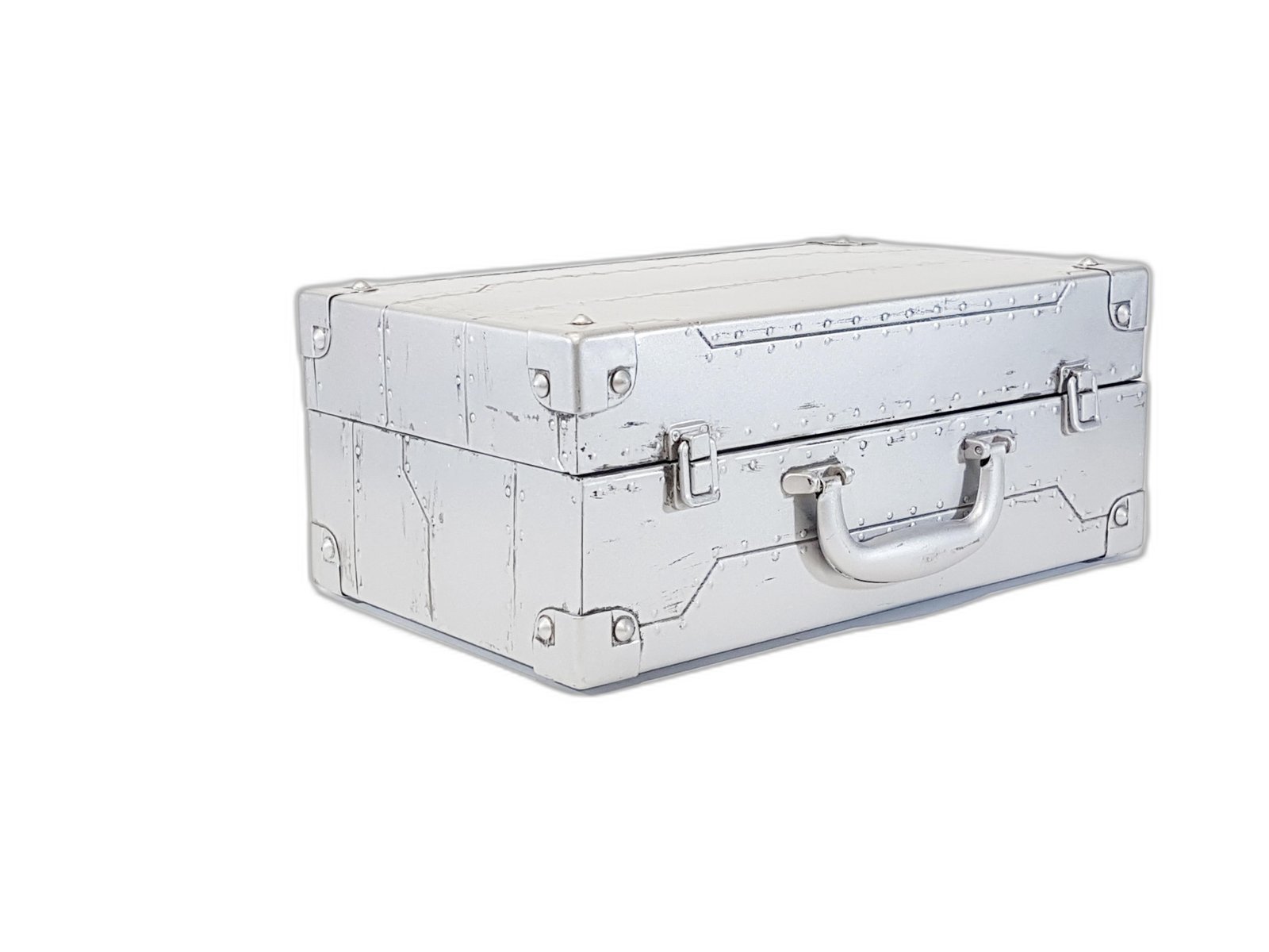 Maleta Metalica Gris Mediana