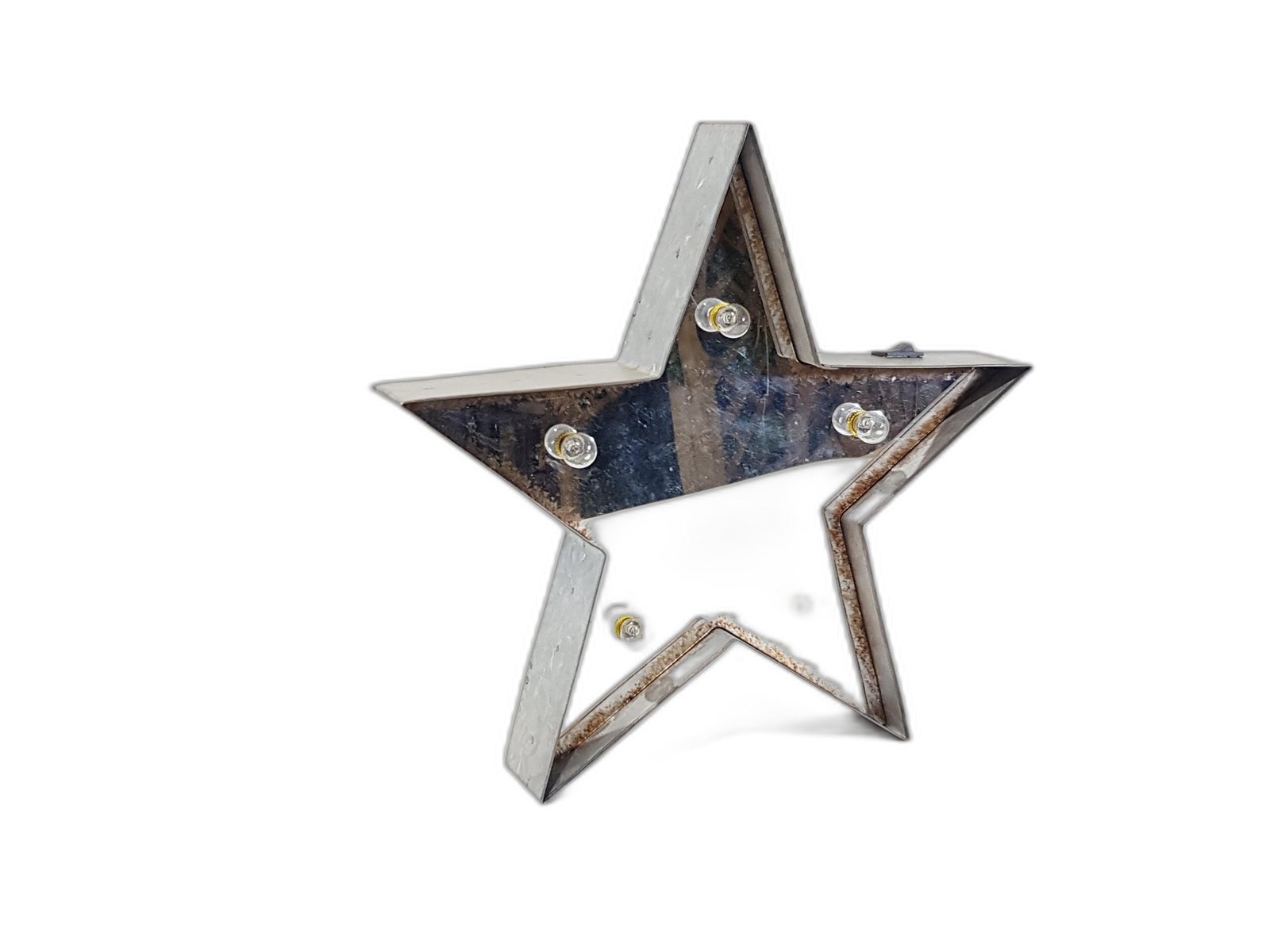 Estrella Plateada Latón Con Luz