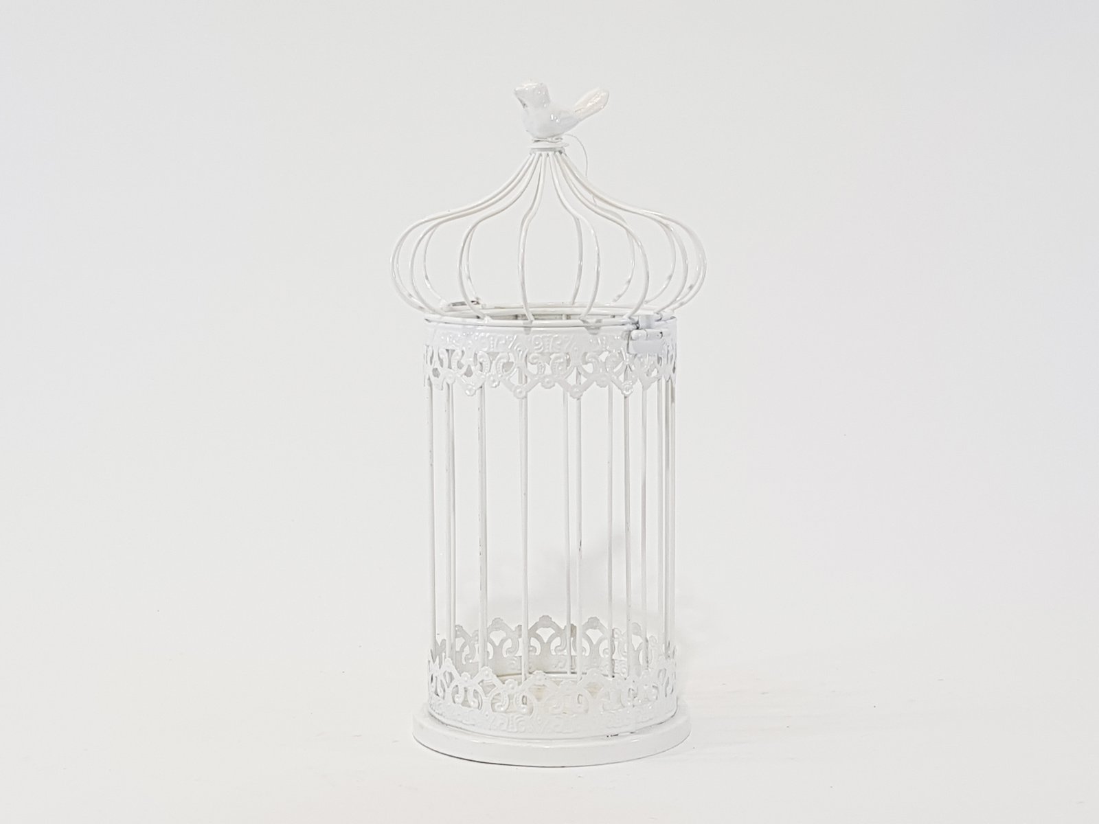 Pajarera Alargada Blanca Pajaro En La Punta