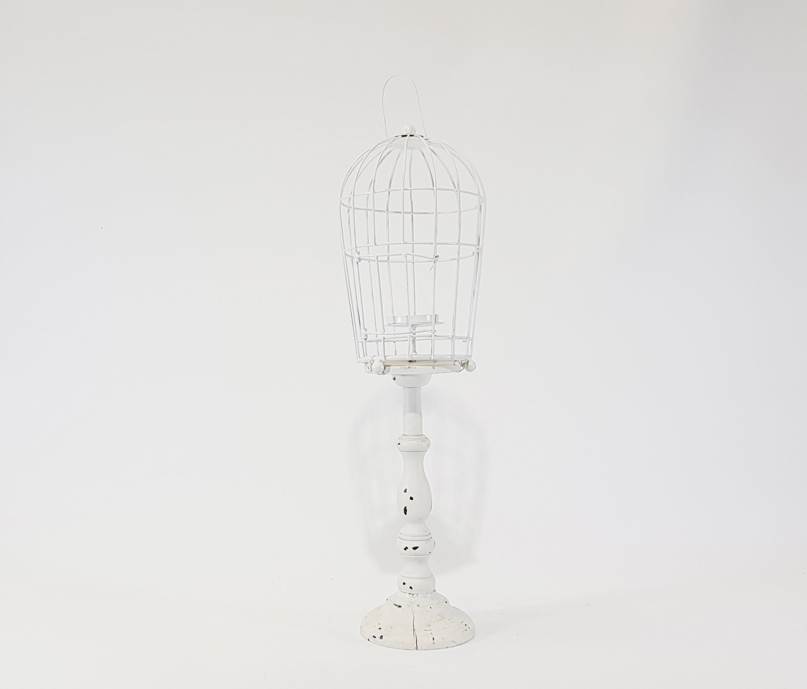 Pajarera Alta Blanca Pedestal Alto Para Vela