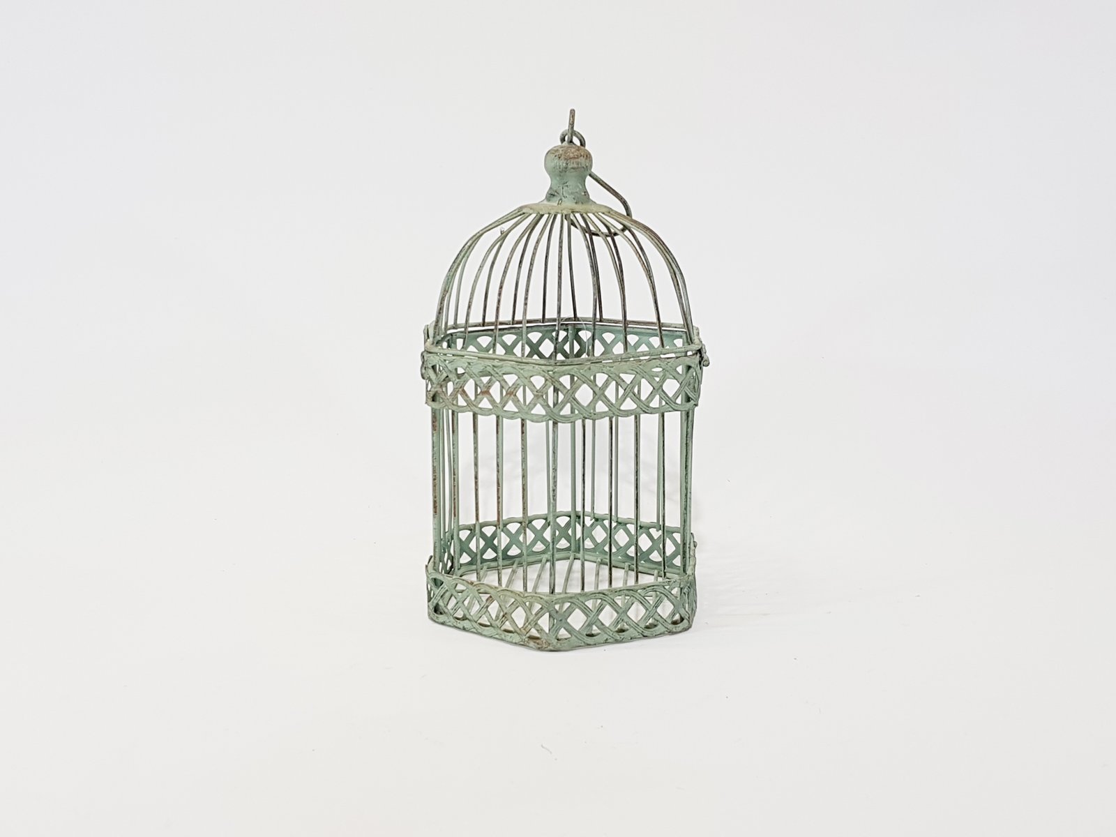 Pajarera Redonda Metalica Verde Mediana