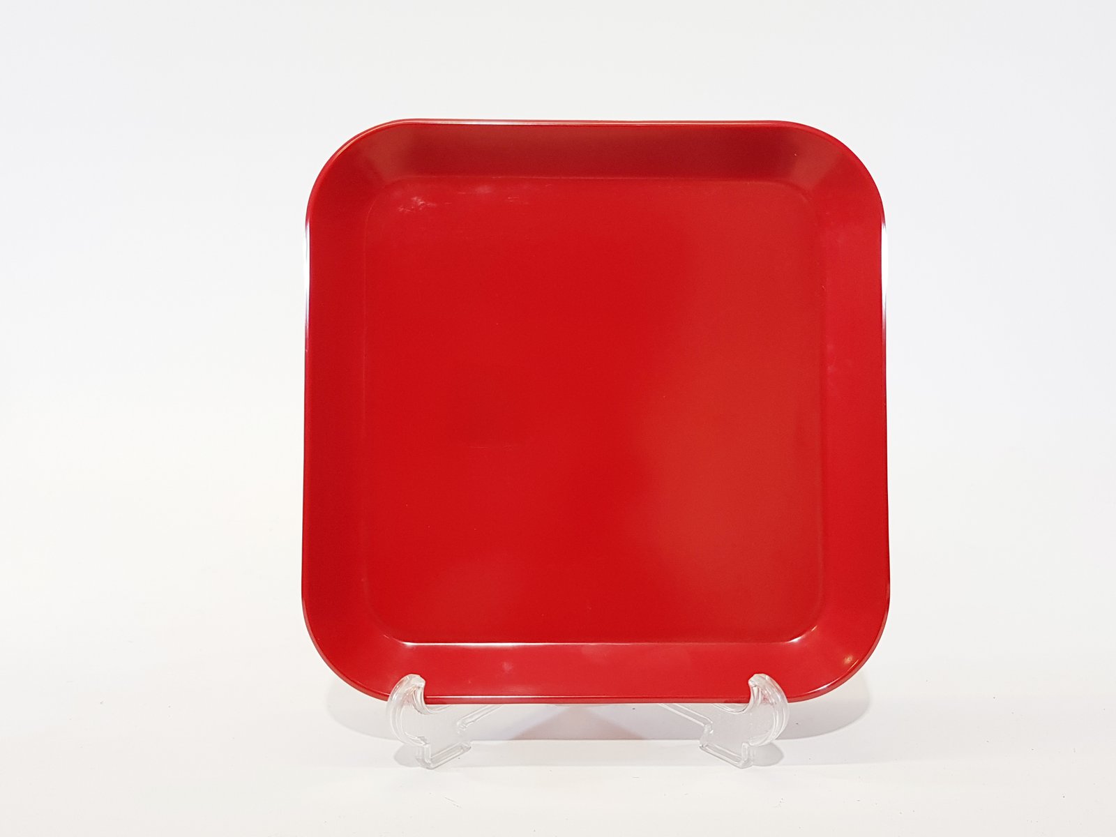 Plato Cuadrado Grande Pasta Rojo