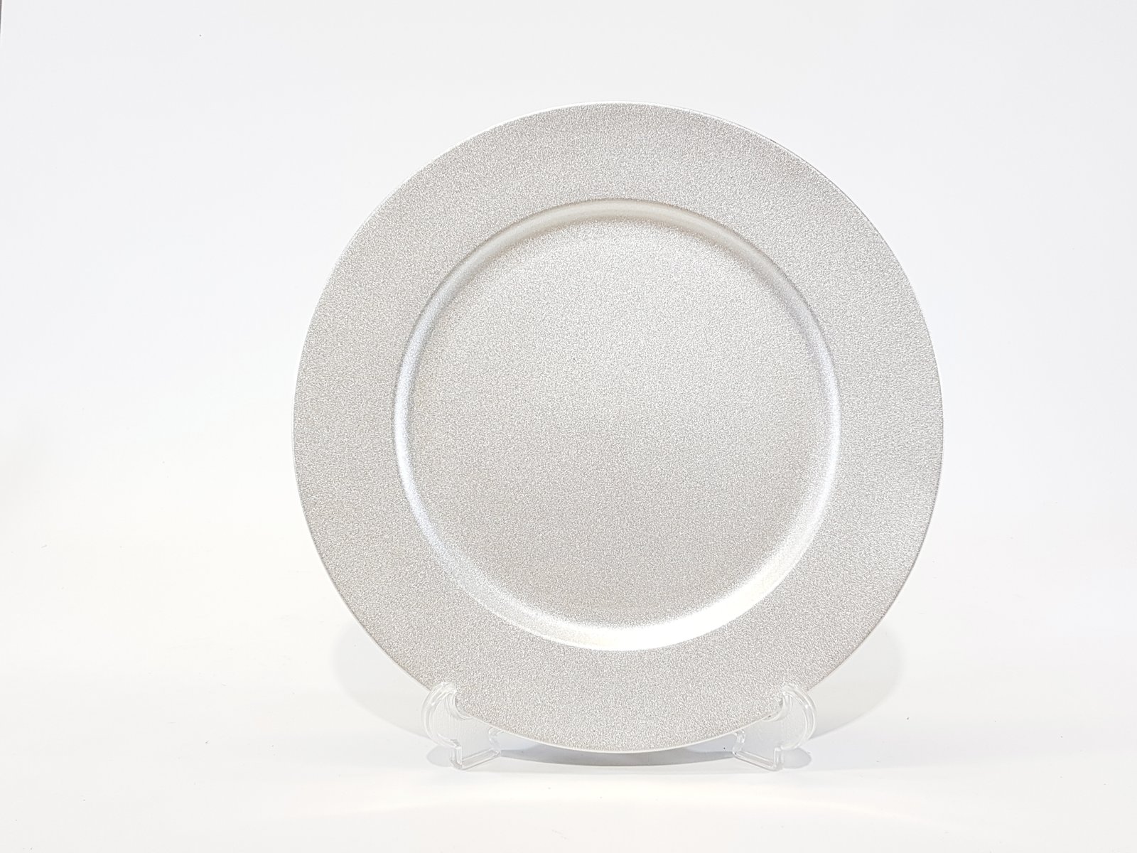 plato redondo pasta plateado 