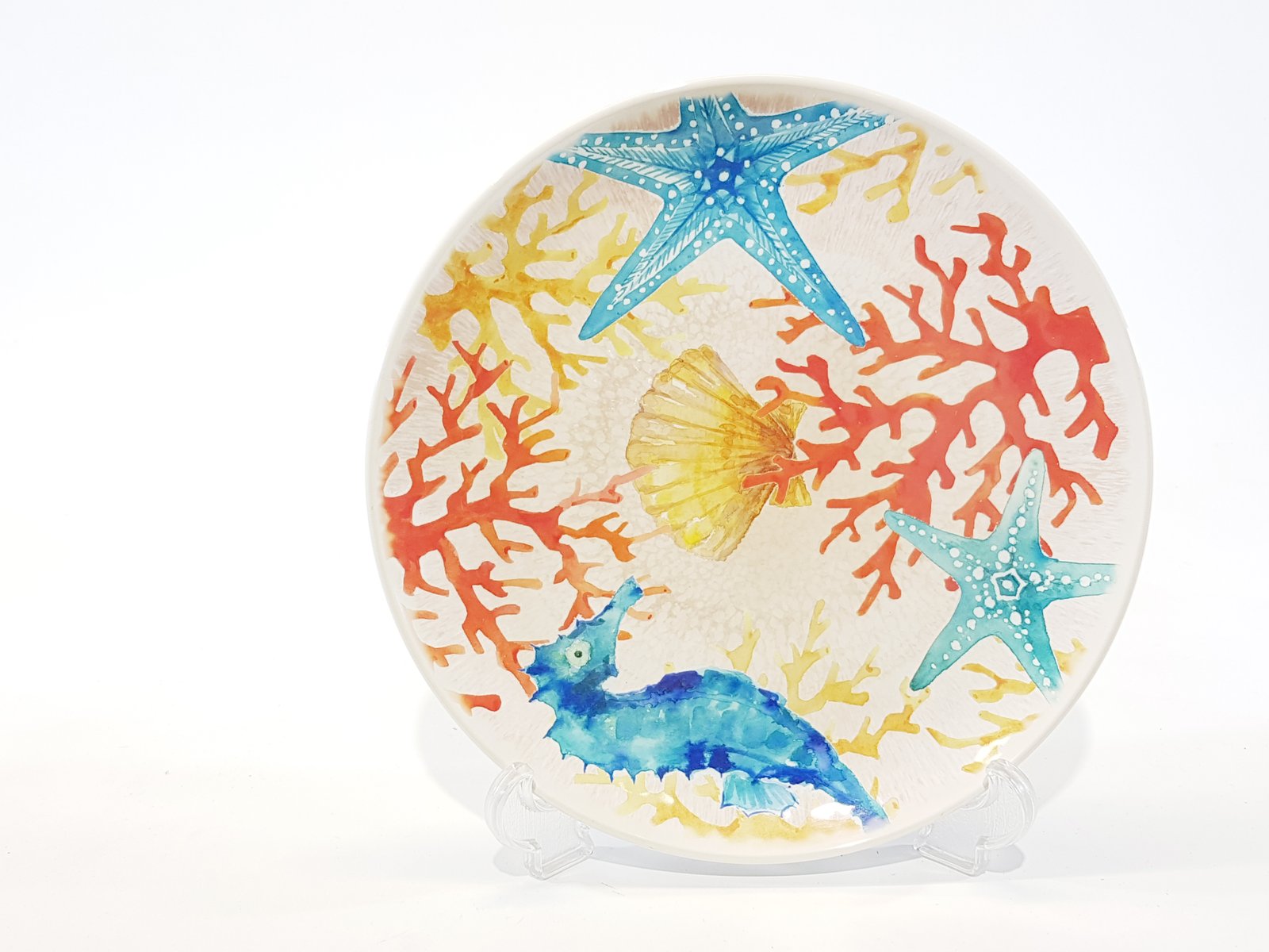 Plato Redondo Grande Caballito, Concha y Estrella De Mar