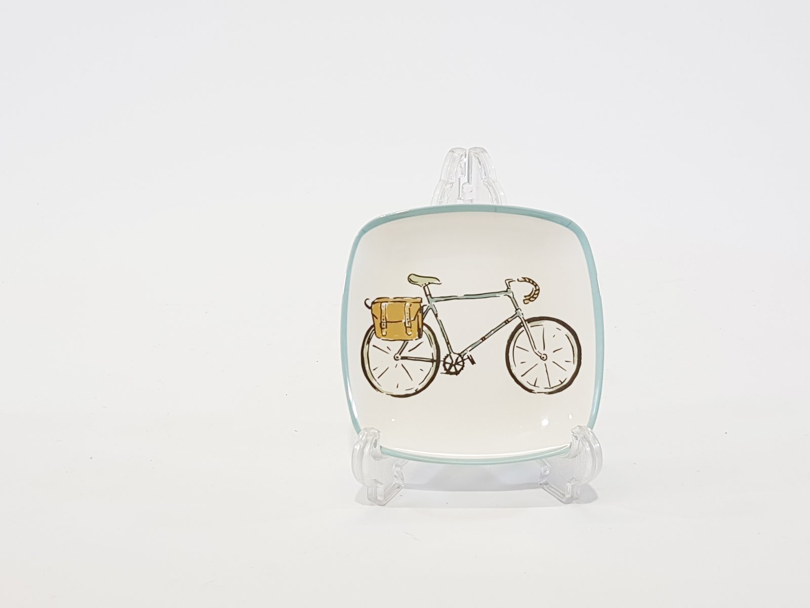 Plato Pequeño Bicicleta Borde Azul