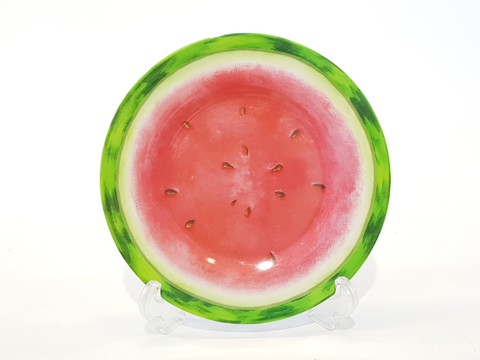 Plato Redondo Sandia Acrilico