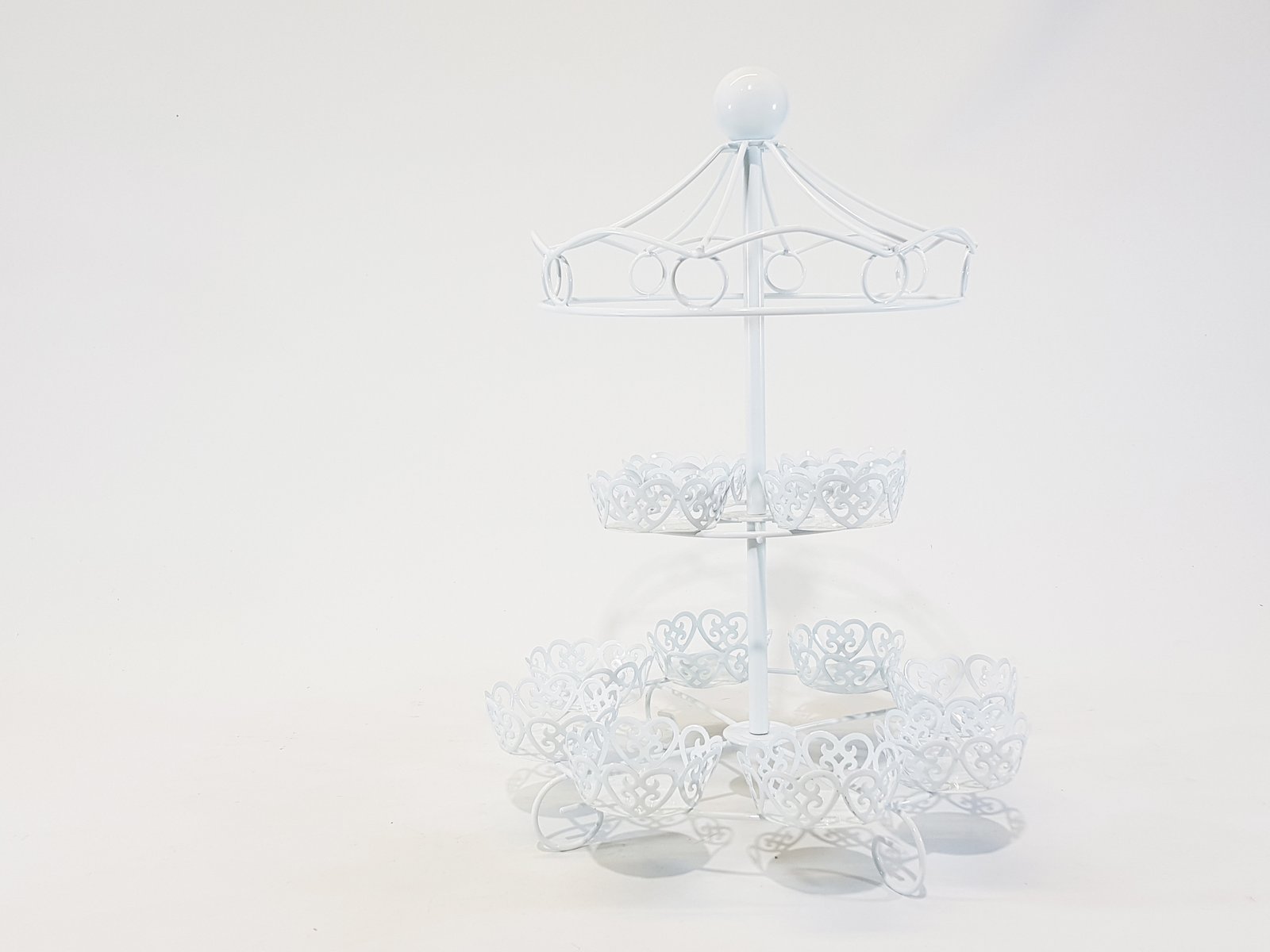 Porta CupCakes Carrusel Blanco Sin Base x 12