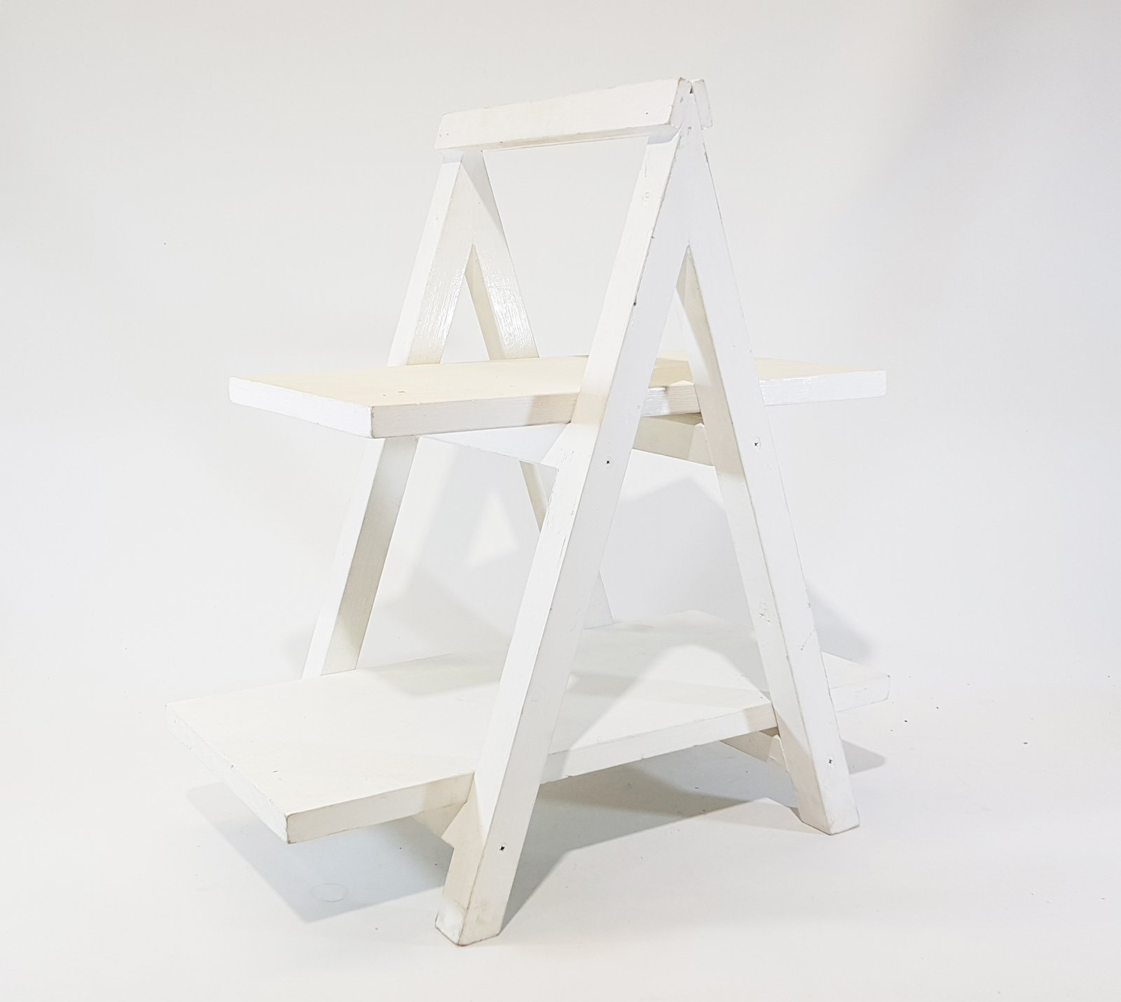 Porta Postres Rectangular Madera Blanco 2 Niveles 