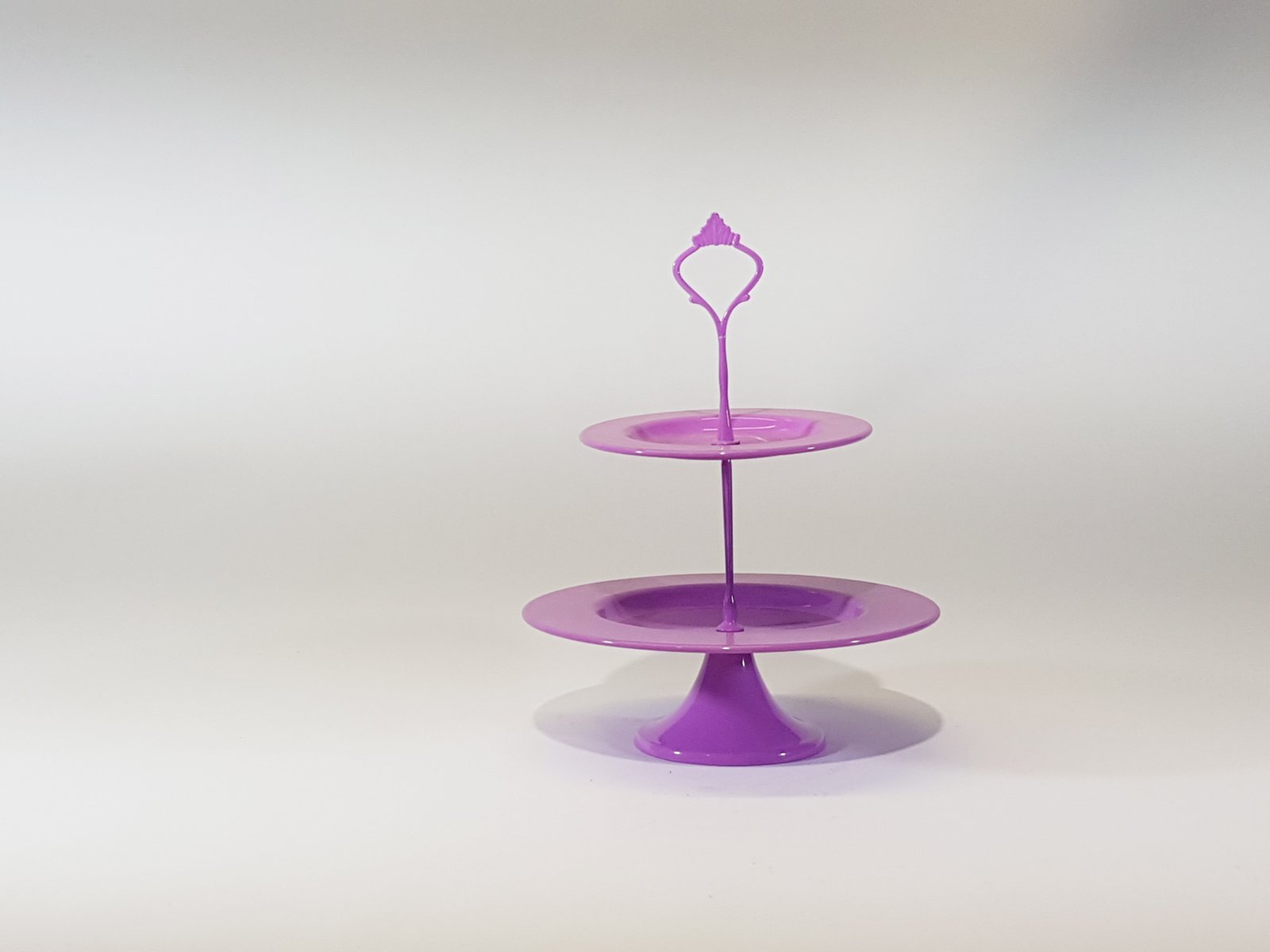 Porta Postres Dos Niveles Morado Pequeno