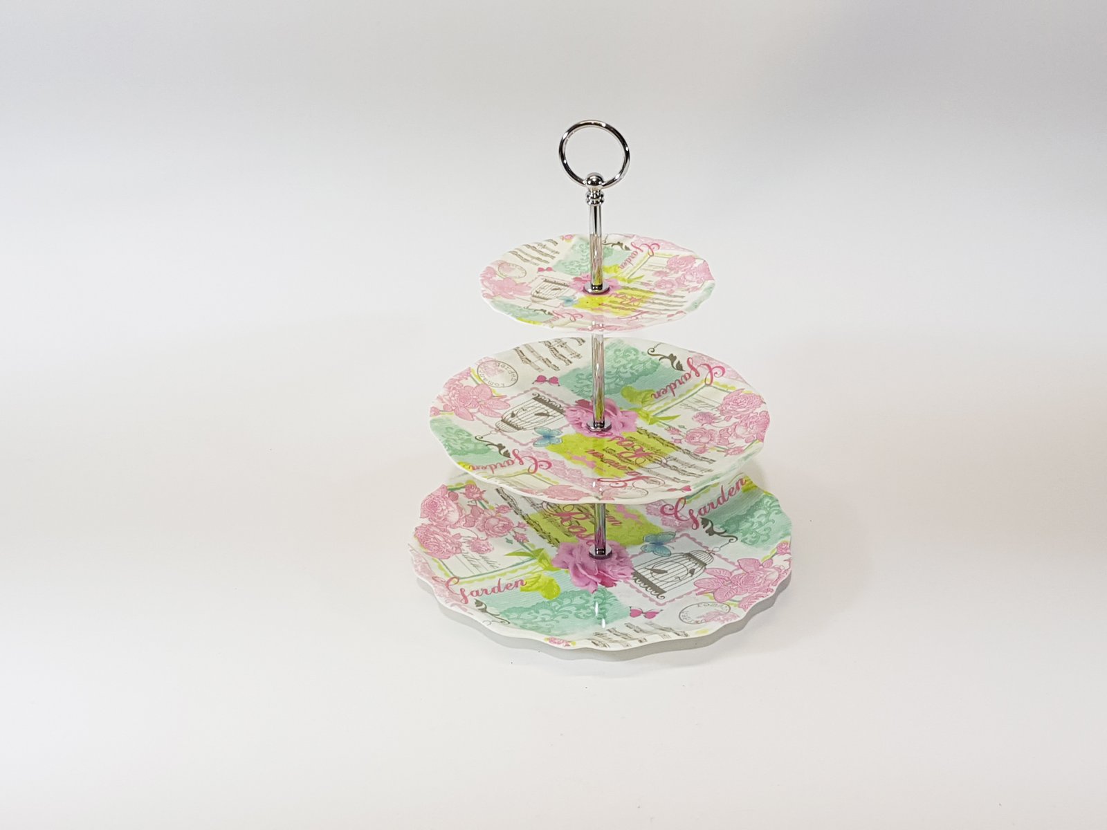 Porta Postres Tres Niveles Jardin Colores