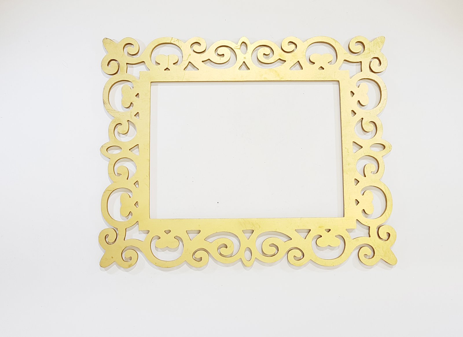 Marco Madera Rectangular Dorado Borde Arabescos