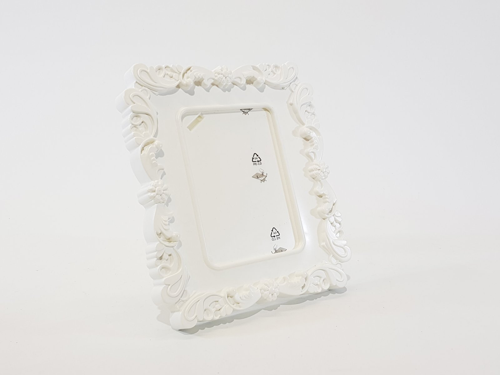 Porta Retratos Borde Pasta Blanco Arabescos