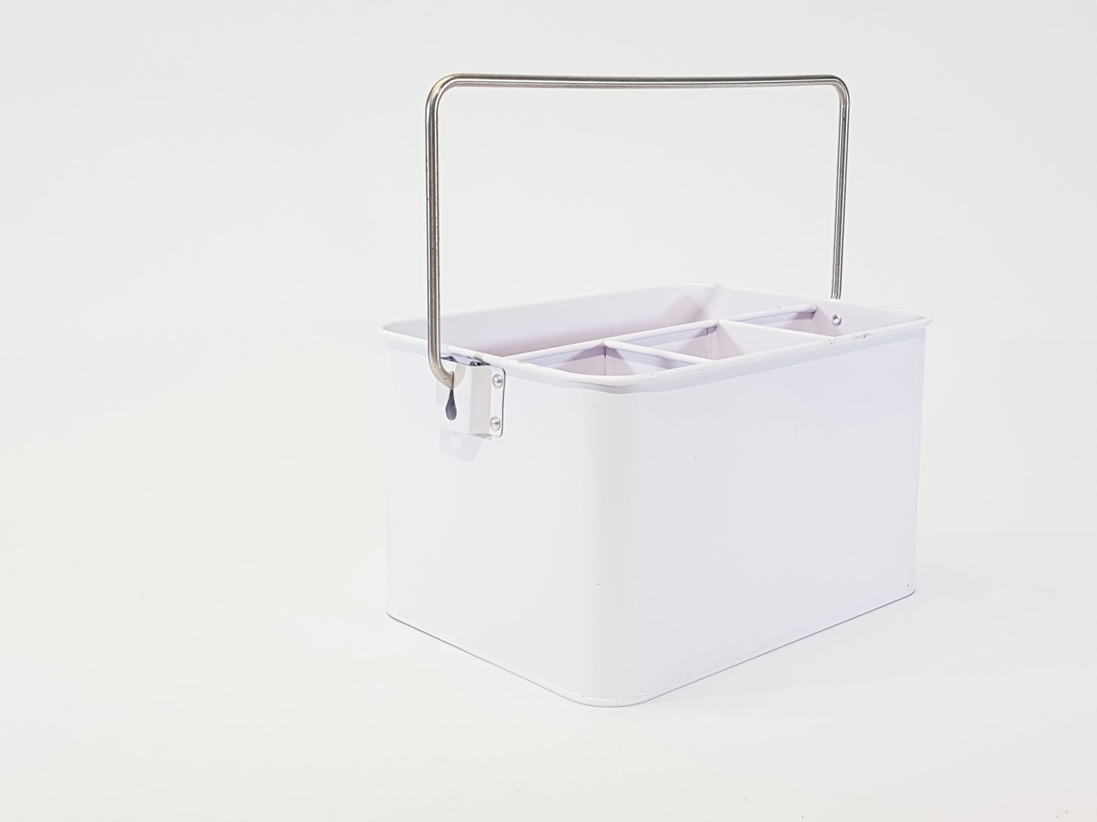 Recipiente Latón Rectangular Blanco Con Divisiones 