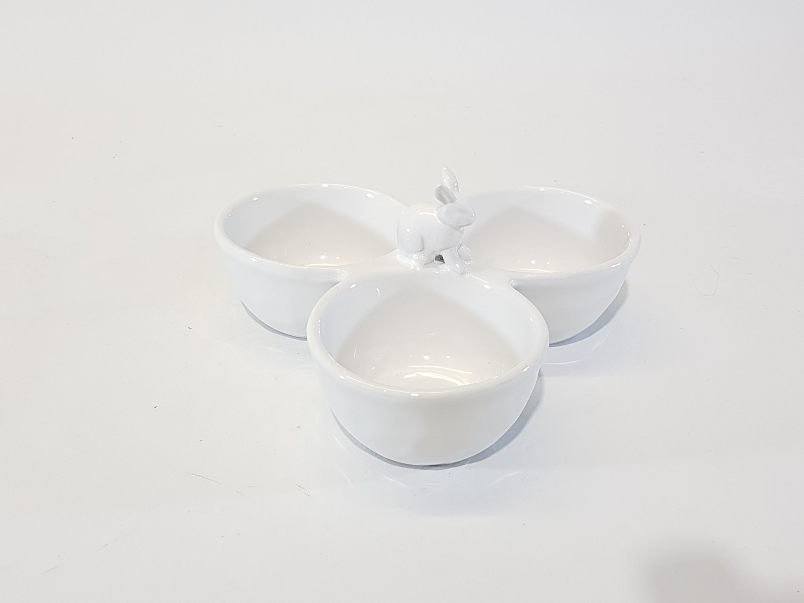 Salsera Ceramica Blanca x 3 Conejo