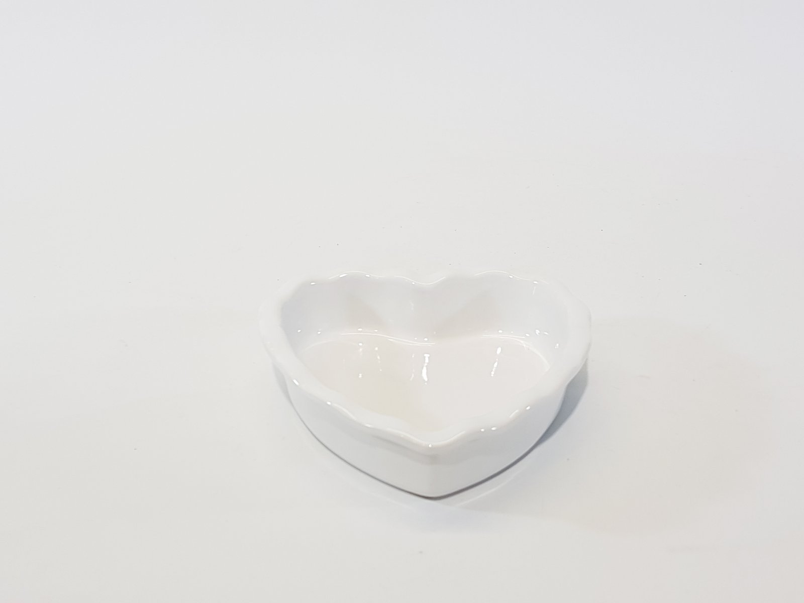 Salsera Ceramica Corazon Blanco