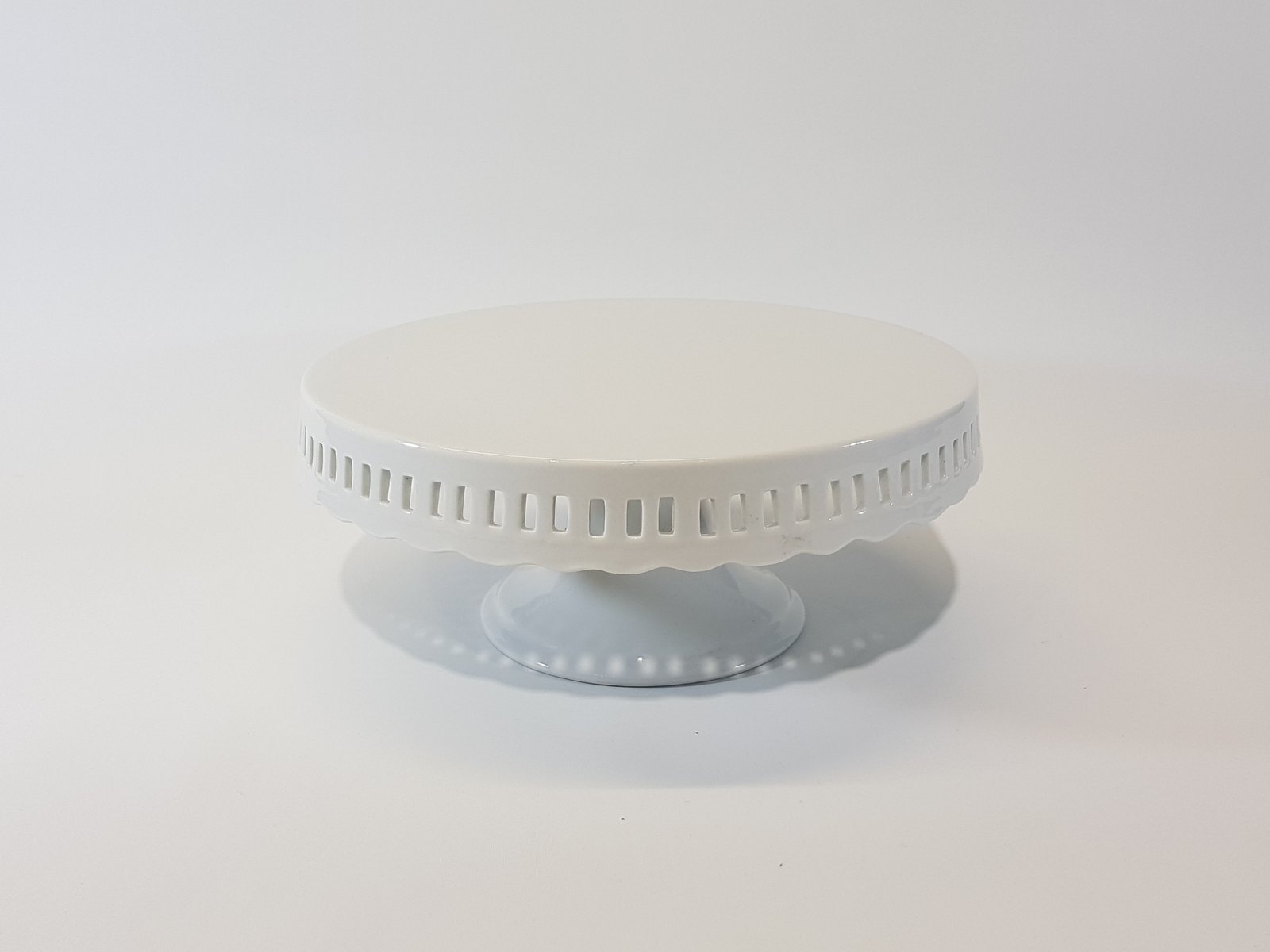 Tortera Redonda Borde Huecos Ceramica Blanca Grande 30 cm