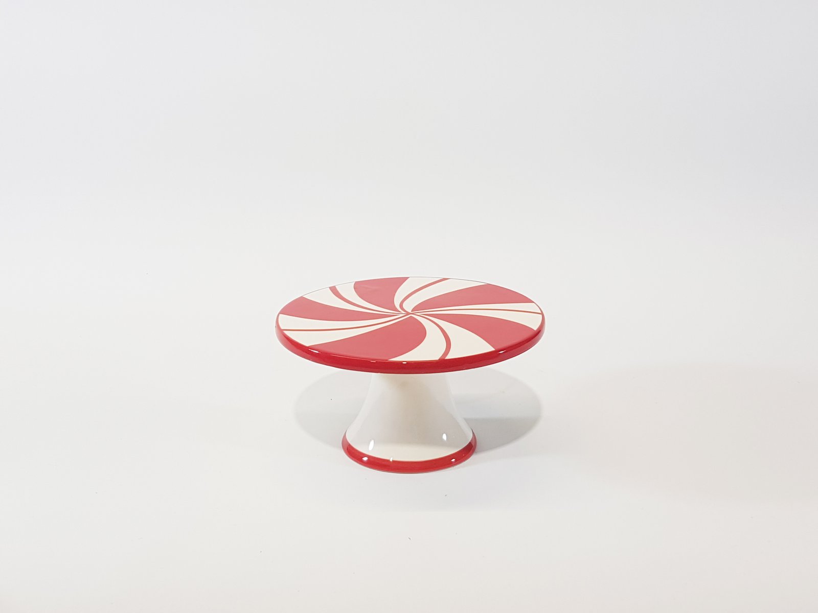 Tortera Redonda Ceramica Roja Con Blanco Candy Pequeña 16 cm