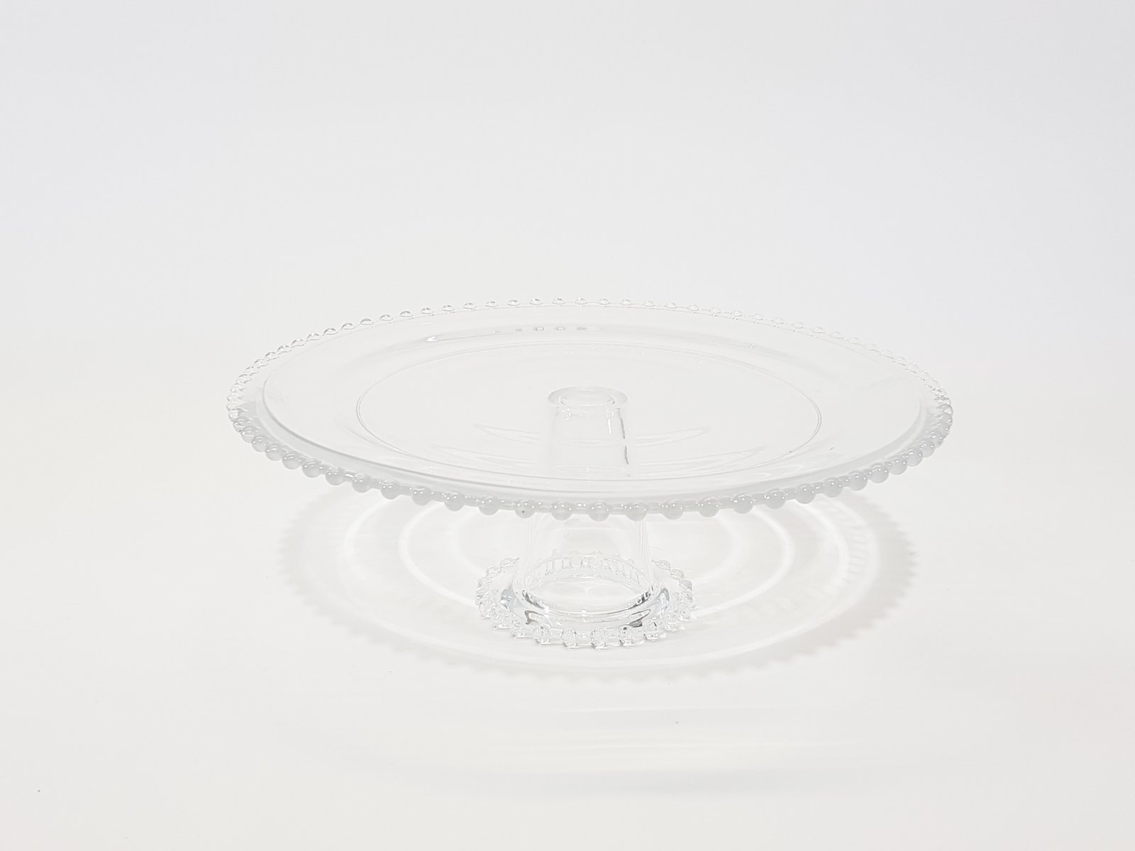 Tortera Cristal Tranparente Redonda Borde Bolas Grande 30 Cm