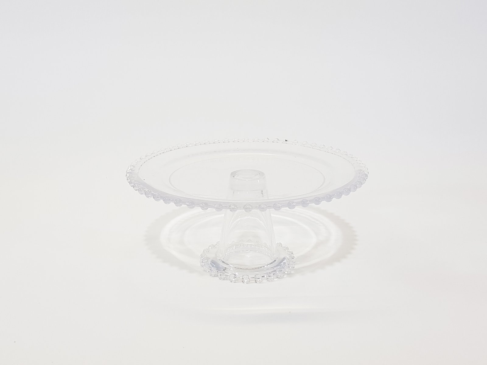 Tortera Cristal Transparente Redonda Borde Bolas Mediana 23 Cm