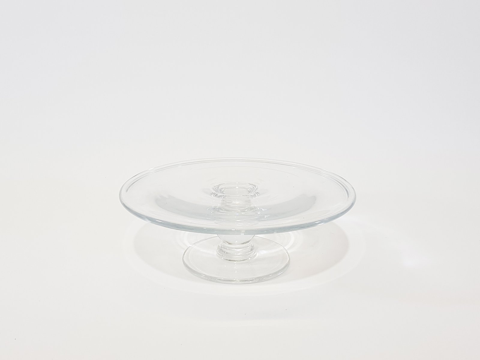Tortera Cristal Transparente Redonda Plana Mediana 25.5 Cm