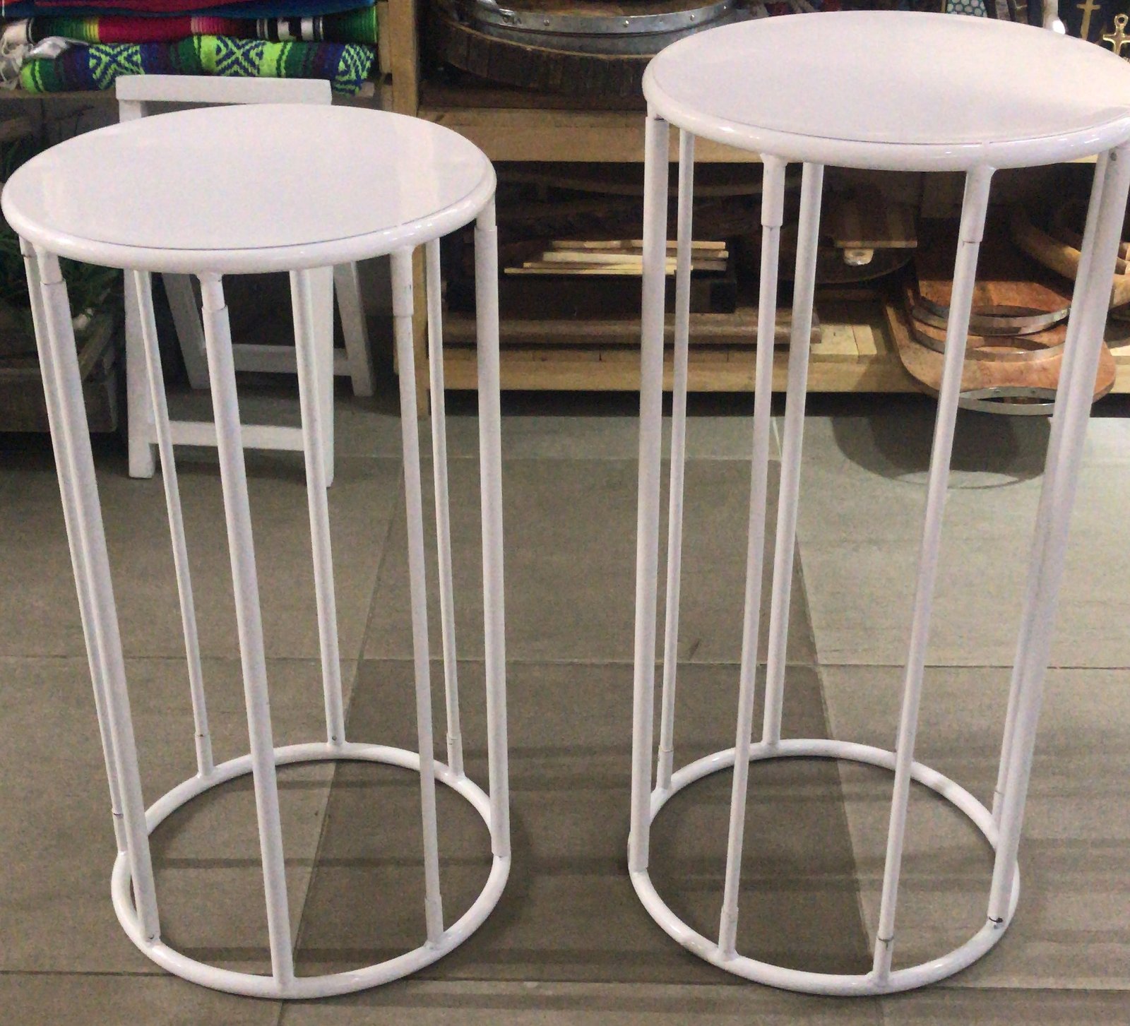 Cilindro Metálico Blanco alto 8 tubos