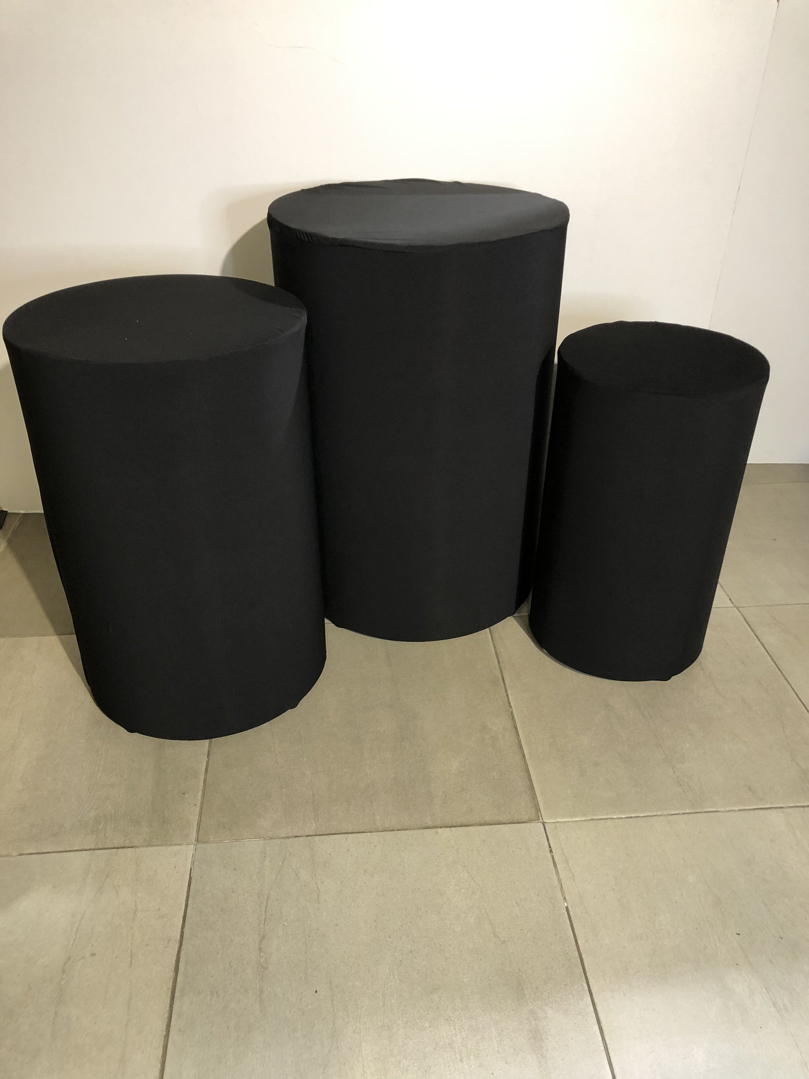 TRIO CILINDROS TELAS NEGRAS