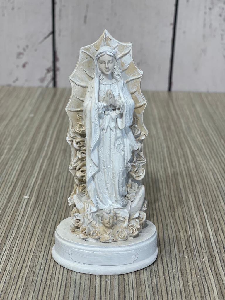 Virgen Ceramica Borde Florecitas 