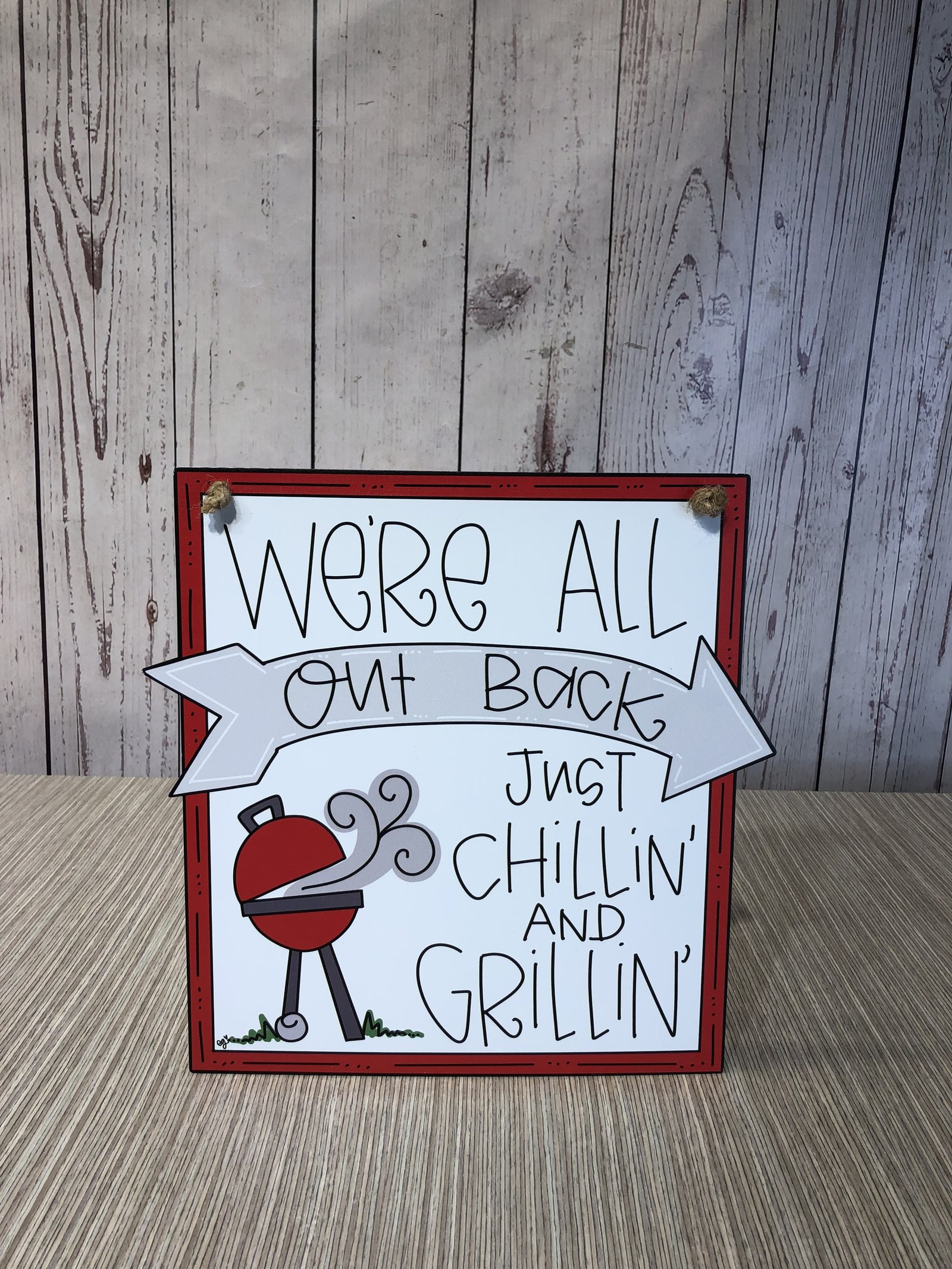 Placa Metálica Were All Ont Back