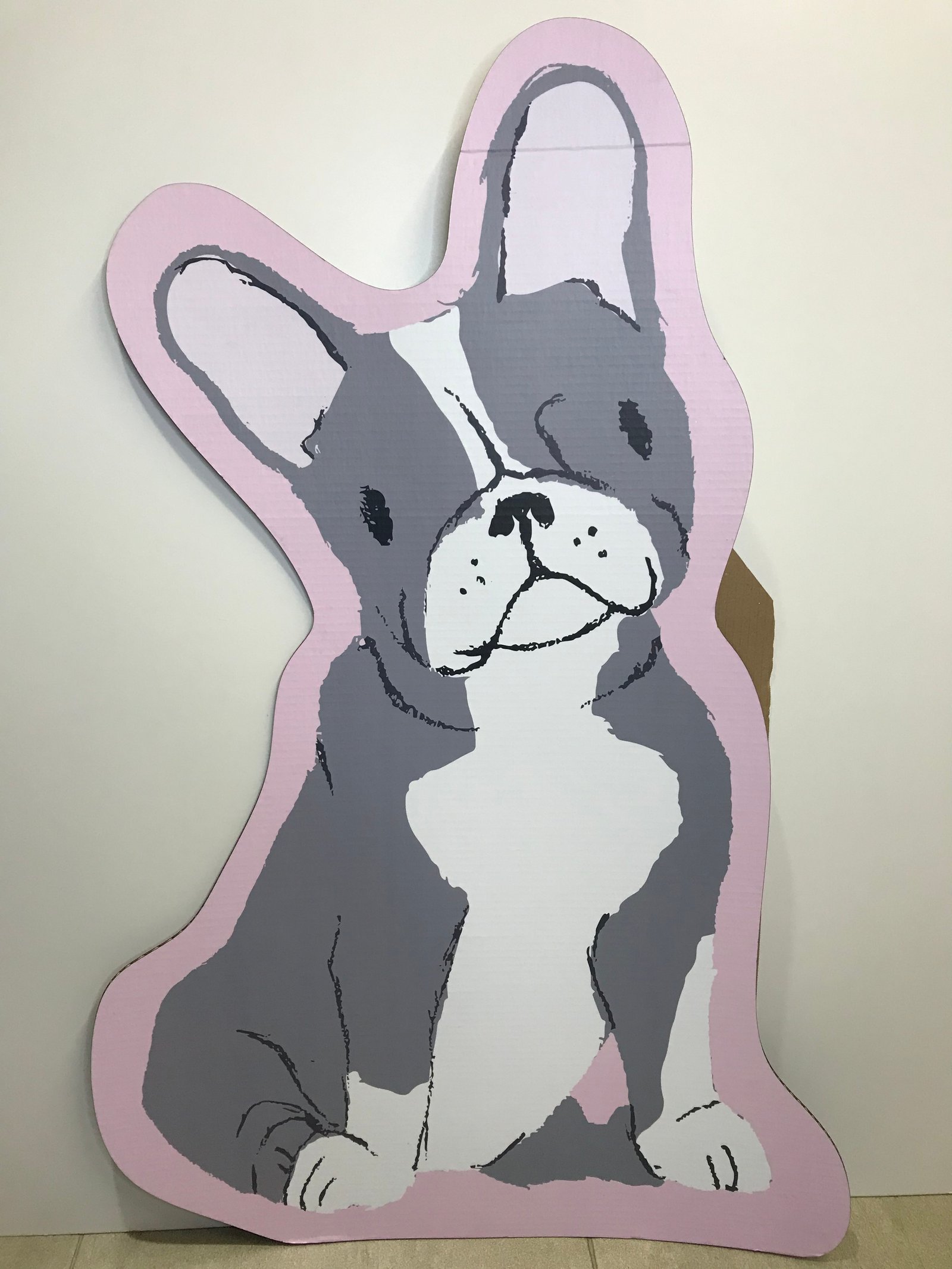 Perro Bulldog Frances Gris Carton