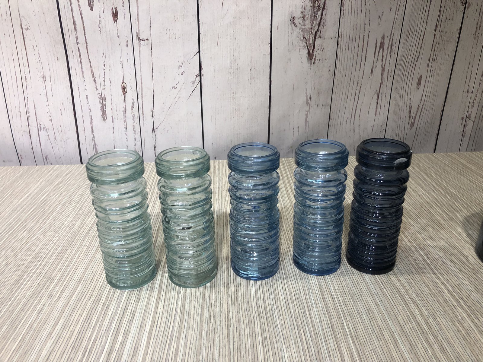 Frasco vidrio delgado azul