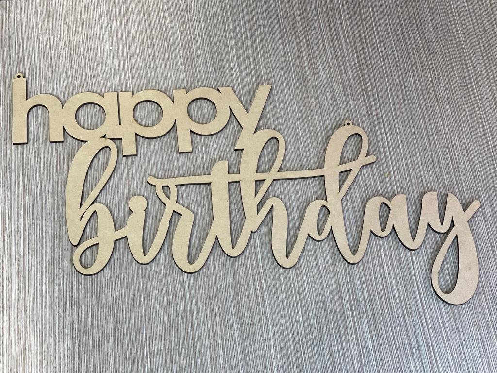 Letrero Happy Birthday Cafe Natural