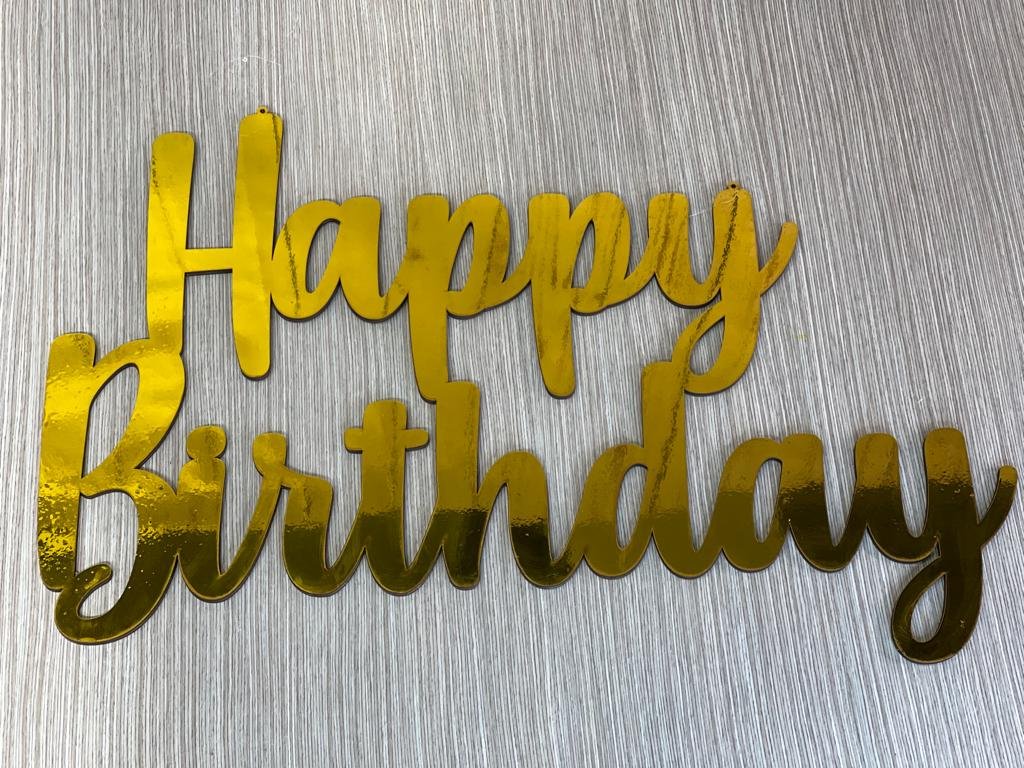 Letrero Happy Birthday Dorado