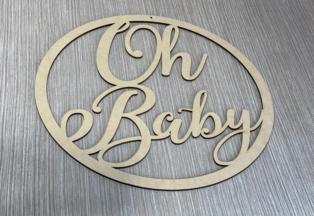 Letrero Redondo Oh Baby Natural