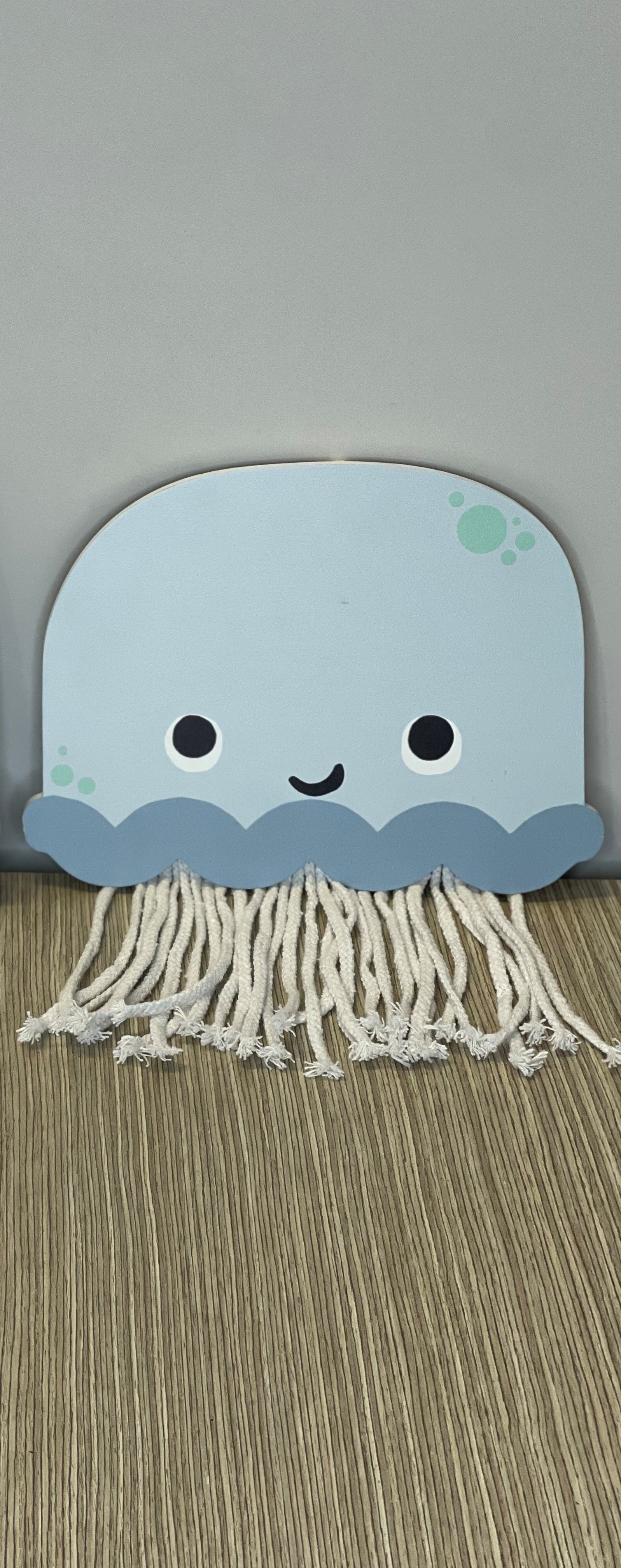 Medusa Azul Agua Marina Mdf Con Tiritas