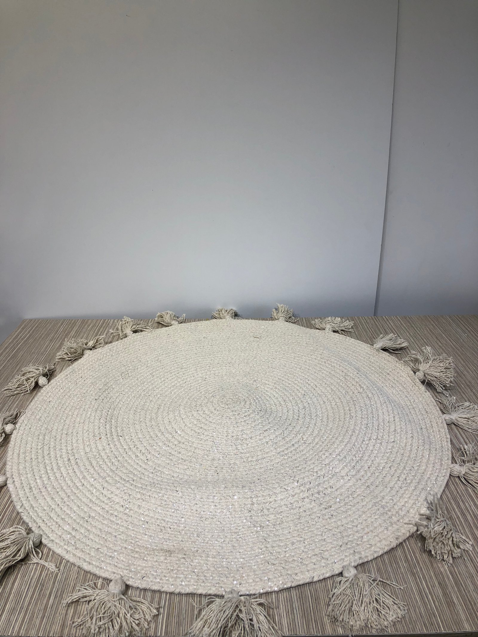 Tapete Redondo Rattan Beige 