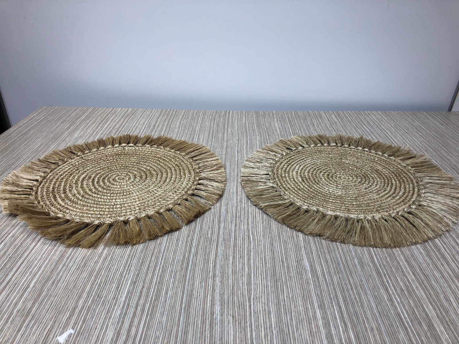 individual redondo rattan borde flecos