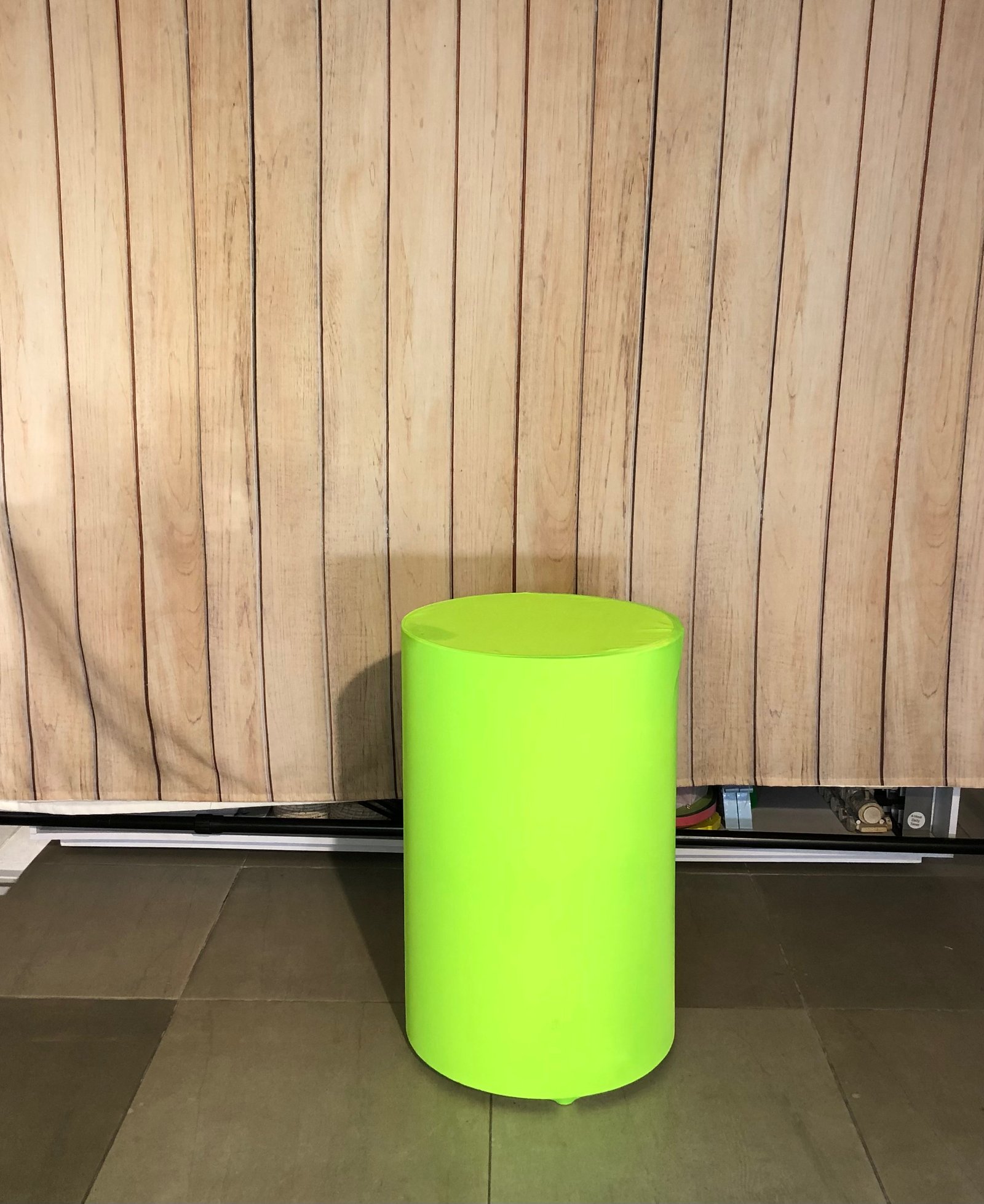 cilindro mediano tela verde limon