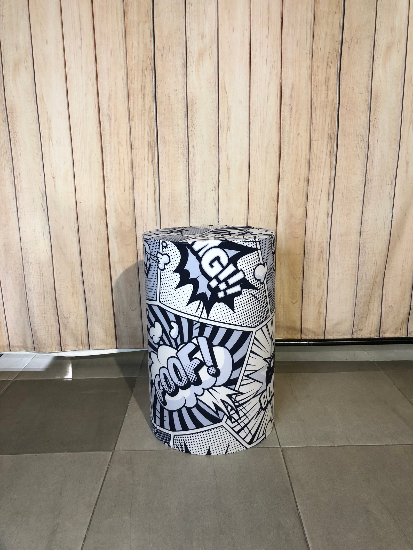 cilindro mediano tela super heroes negro boom